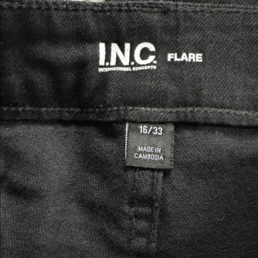 INC international concepts High Rise Black Flared Jeans - Picture 3 of 6